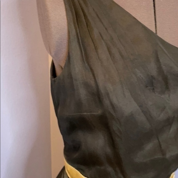 Lotus Grace dress Black satin one shoulder dress. 10 - Picture 2 of 7